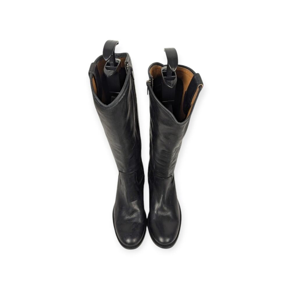 Frye Black Melissa Button Inside Zip Leather Ridi… - image 4